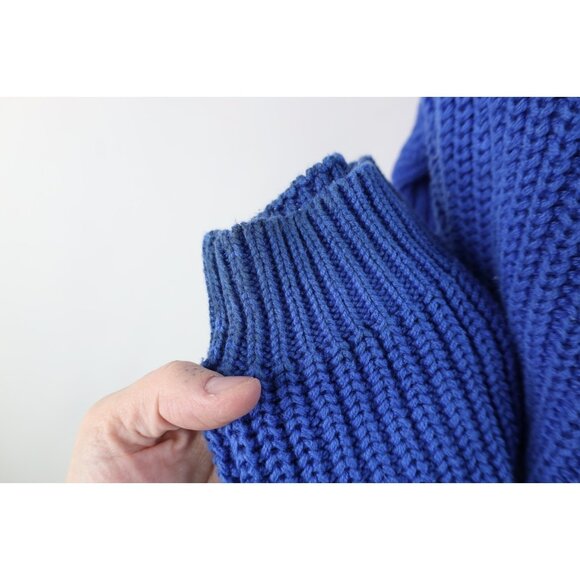 Vintage 90s Eddie Bauer Mens Large Tall Heavyweight Cotton Ribbed Knit Sweater - Picture 6 of 14